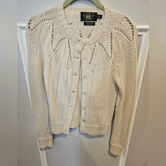 Ralph Lauren Cream Knit Cardigan Size 1 - Picture 1 of 7